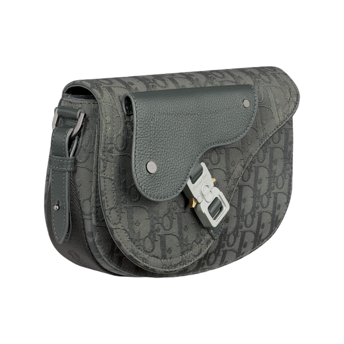 디올 새들 메신저 백 디올 오블리크 캔버스 앤 그레인드 카프스킨 앤트러사이트 그레이(Dior Saddle Messenger Bag Dior Oblique Canvas And Grained Calfskin Anthracite Gray) - 2