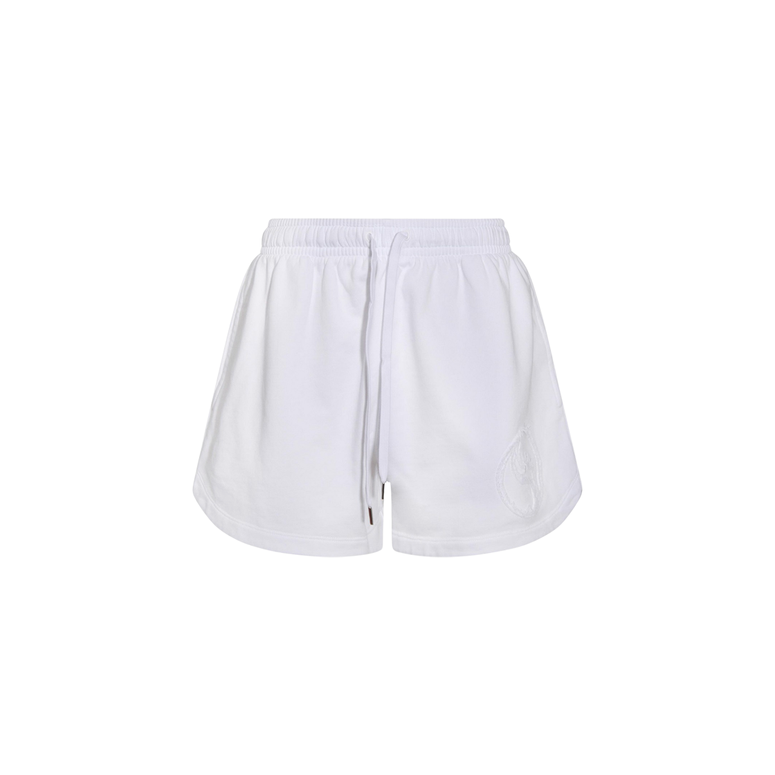6J02703SPY559000 (W) Stella McCartney S-Wave Jersey Drawstring Shorts White