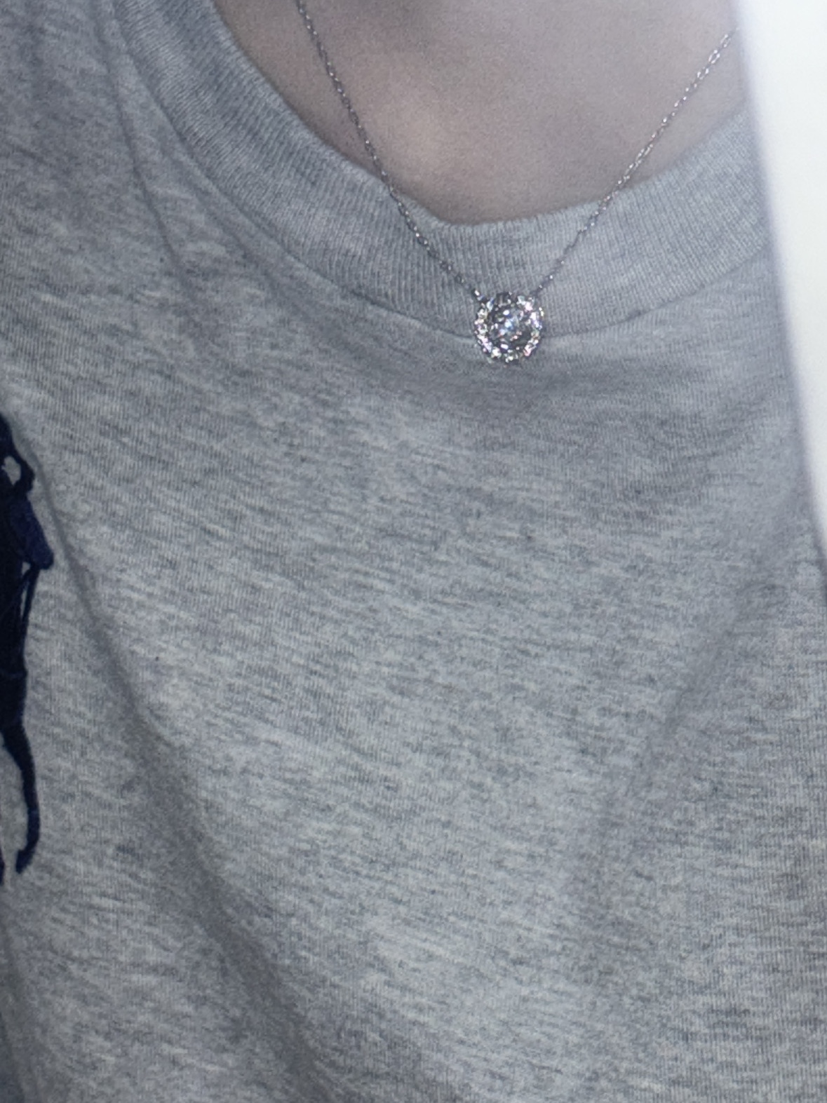 (W) Swarovski Sparkling Dance Necklace White Rhodium Plated 착용 스타일 - 2