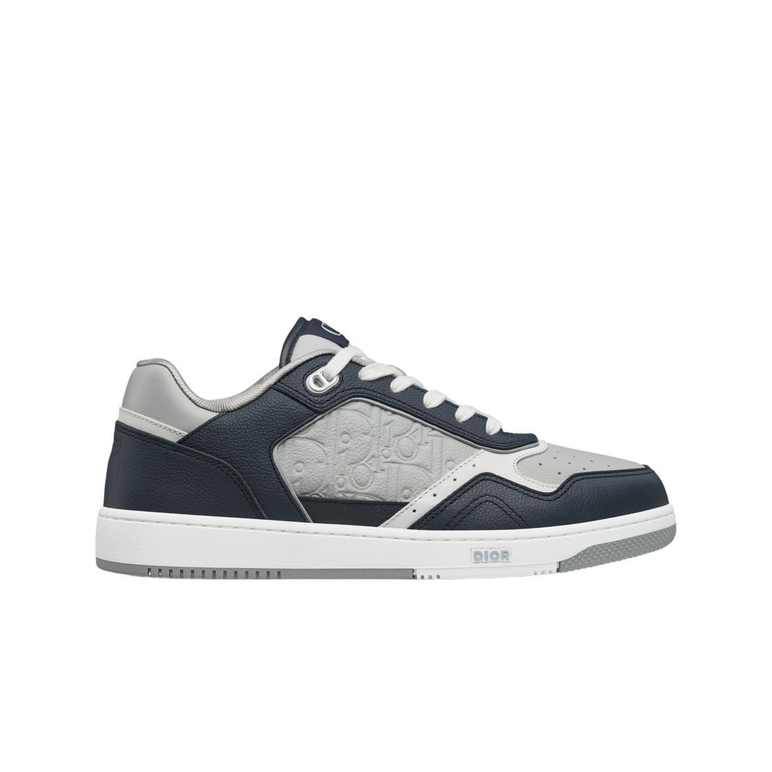 3SN272ZAY-H533 Dior B27 Uptown Low Top Sneakers And Grained Calfskin with Dior Gravity Leather Navy Blue Gray White