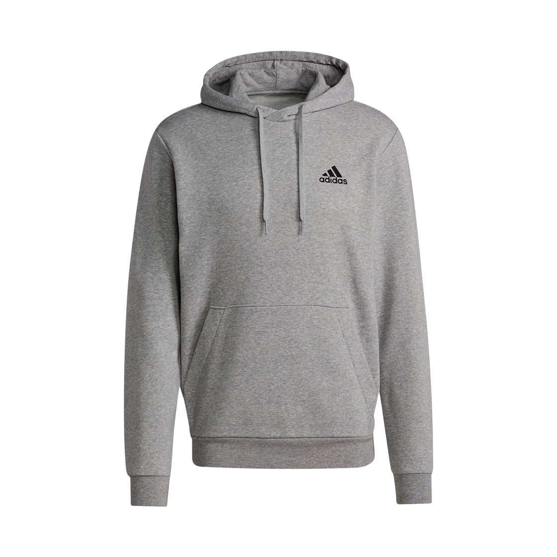 H12213 Adidas Feel Cozy Hoodie Medium Grey Heather Black - US Sizing