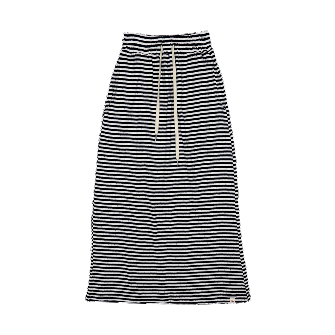 RG_SK_017 Rogin N Rosie Stripe Sweat Maxi Skirt Navy-White - 대표 이미지 #1