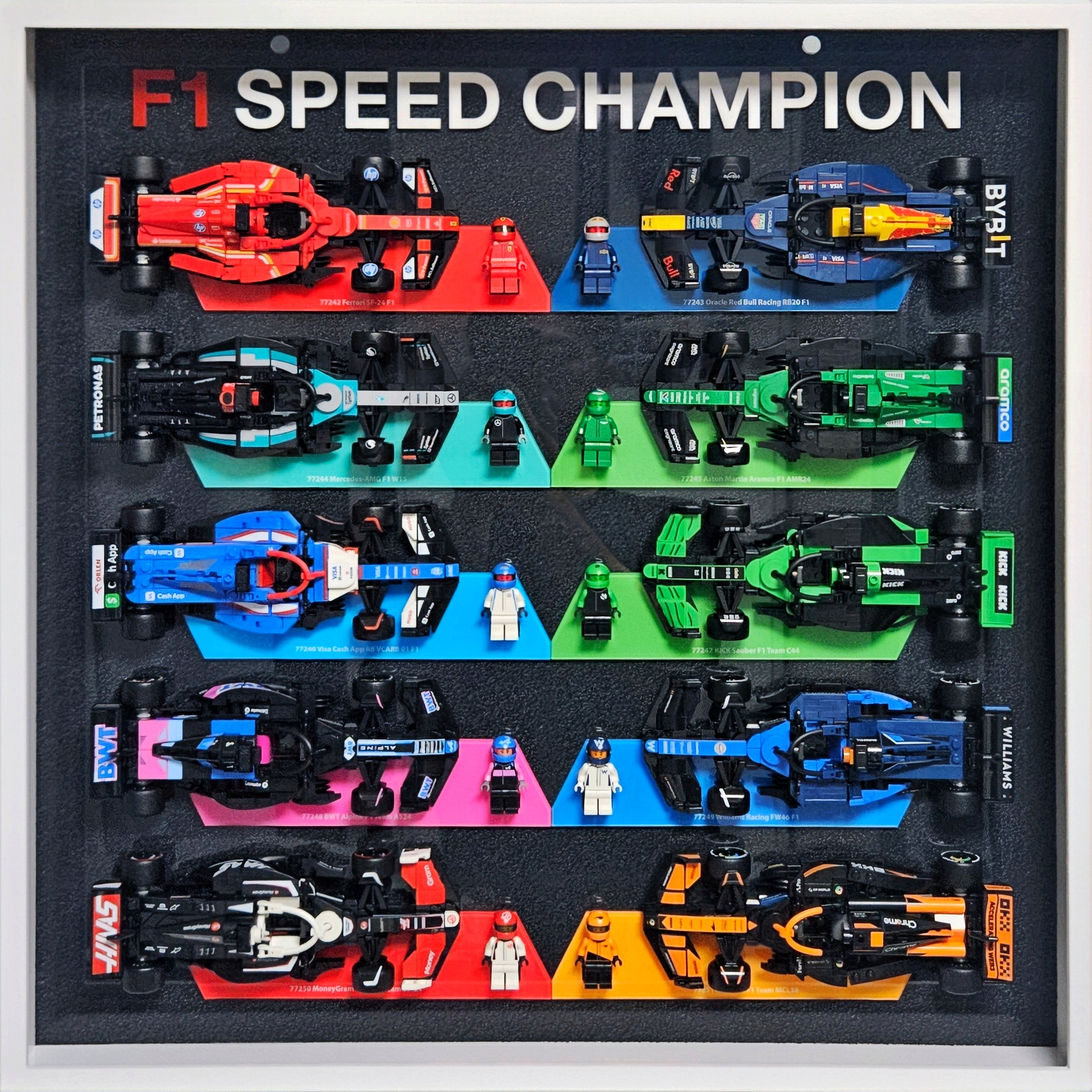 Lego Speed Champions Mercedes-AMG F1 W15 Race Car, Lego Speed Champions Ferrari SF-24 F1 Race Car 착용 스타일