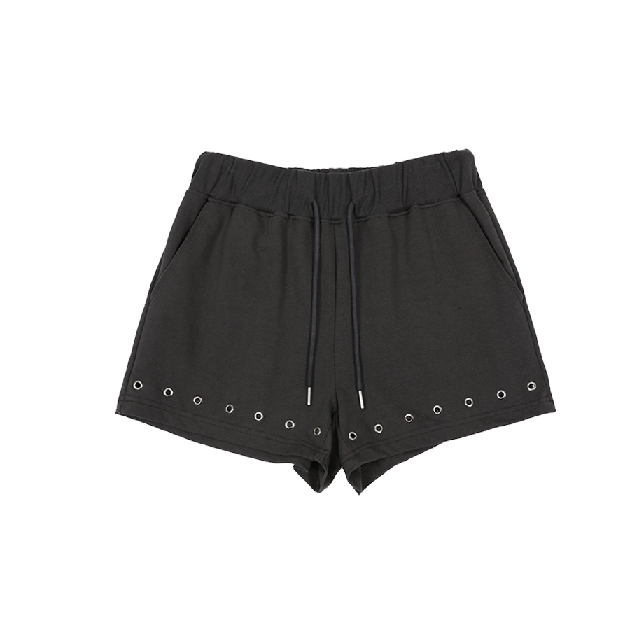 A25SSPT29CC0F Asura Eyelet Jersey Shorts Charcoal