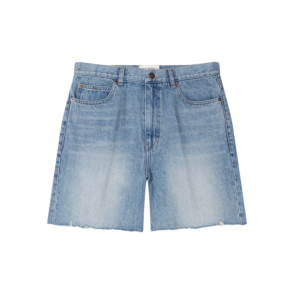 노이스 디스트로이드 워시드 데님 쇼츠 블루