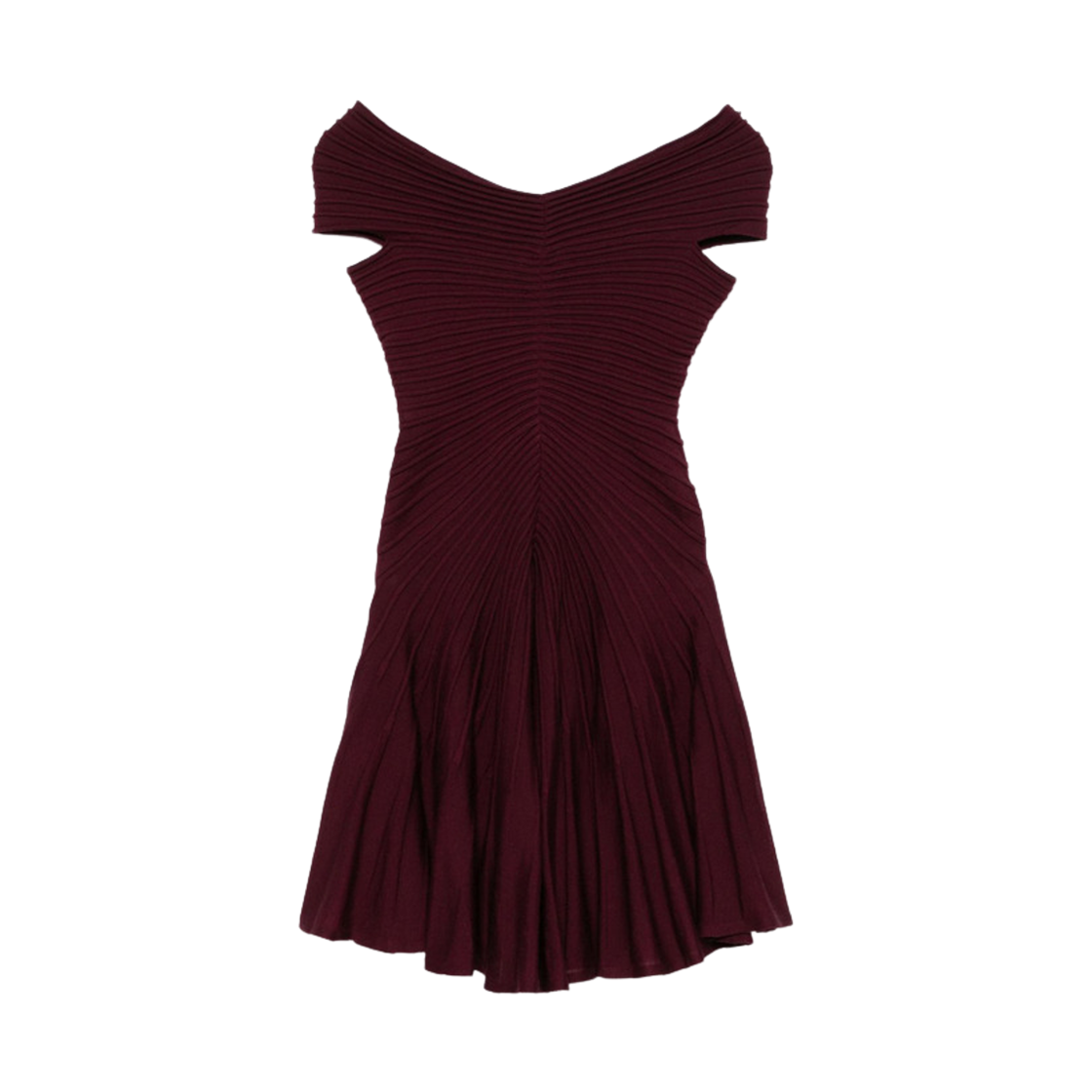 AA9R2527K010A-332 (W) Alaia Textured Knit Mini Dress Burgundy