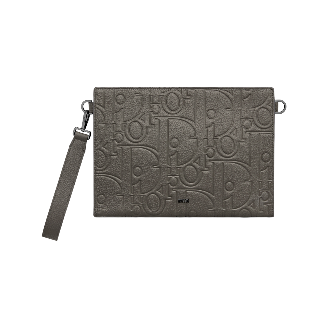 2ESCA483LLG-H800 Dior A5 Triangle Pouch Dior Gravity Leather Gray