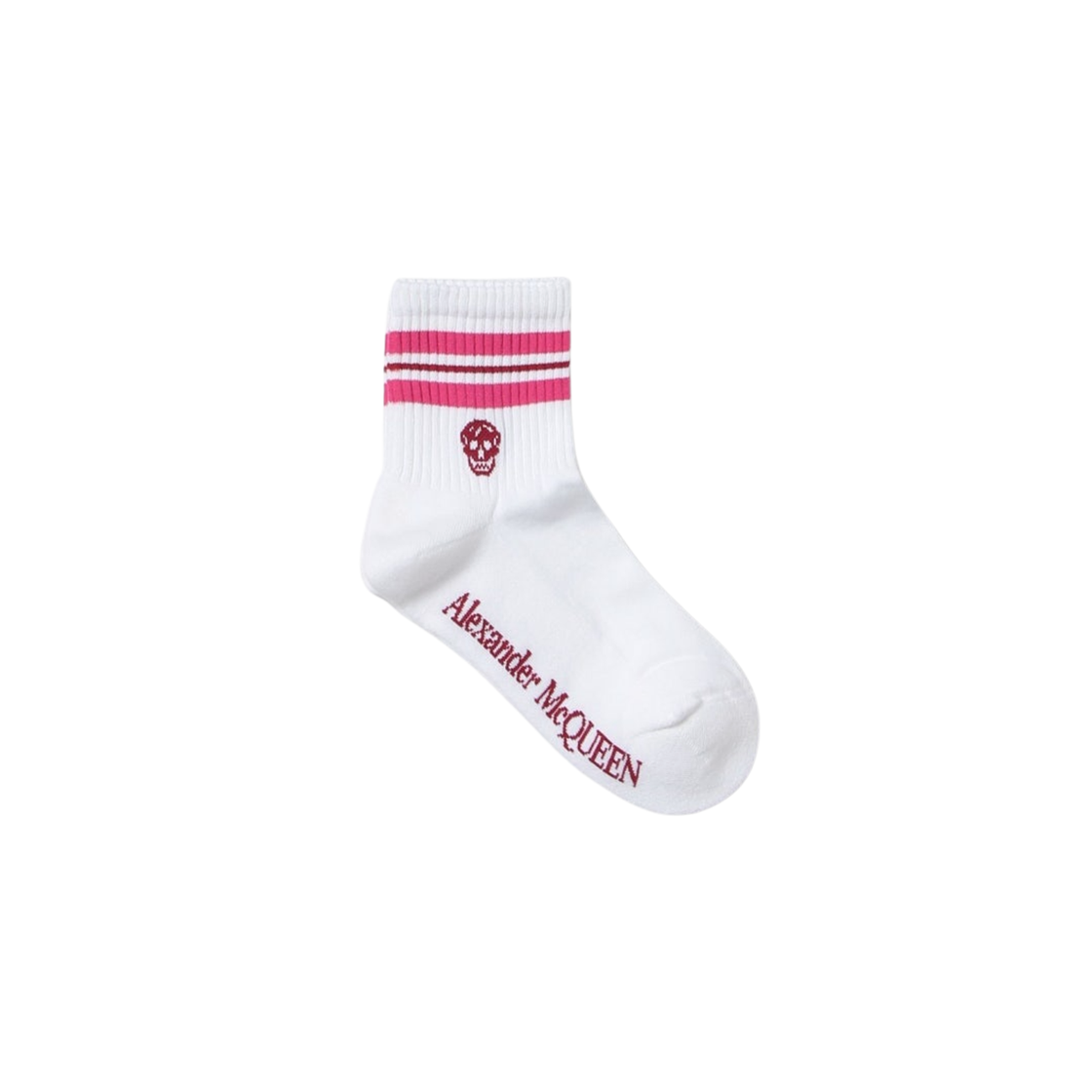 알렉산더 맥퀸 스트레치 코튼 삭스 화이트 핑크(Alexander McQueen Stretch Cotton Socks White Pink)