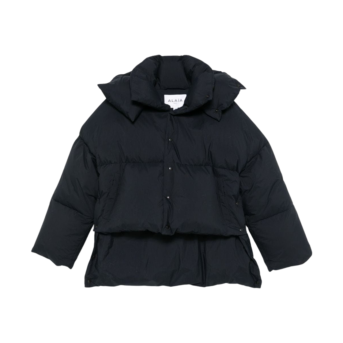(W) 알라이아 나일론 쇼트 다운 자켓 블랙((W) Alaia Nylon Short Down Jacket Black)