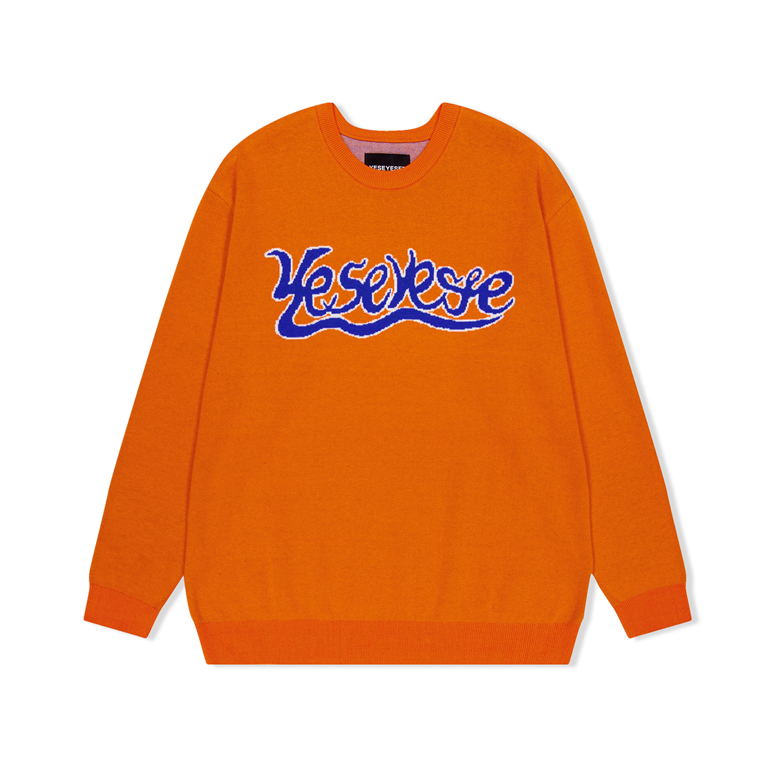 YS251KKNPK01ORG YESEYESEE Snail Logo Long Sleeve Knit Pullover Orange
