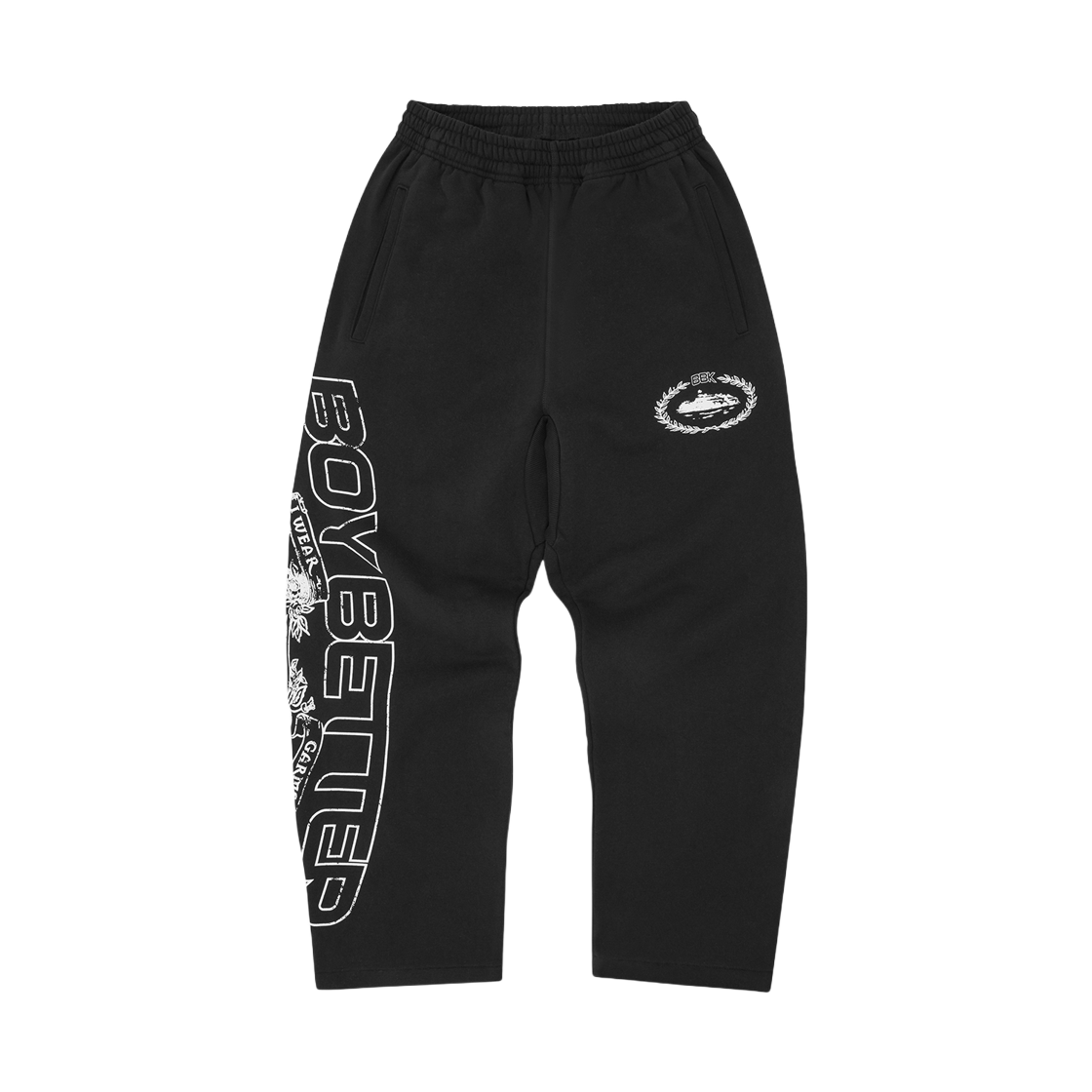 - Corteiz x Boy Better Know Royale Open Hem Sweatpant Black