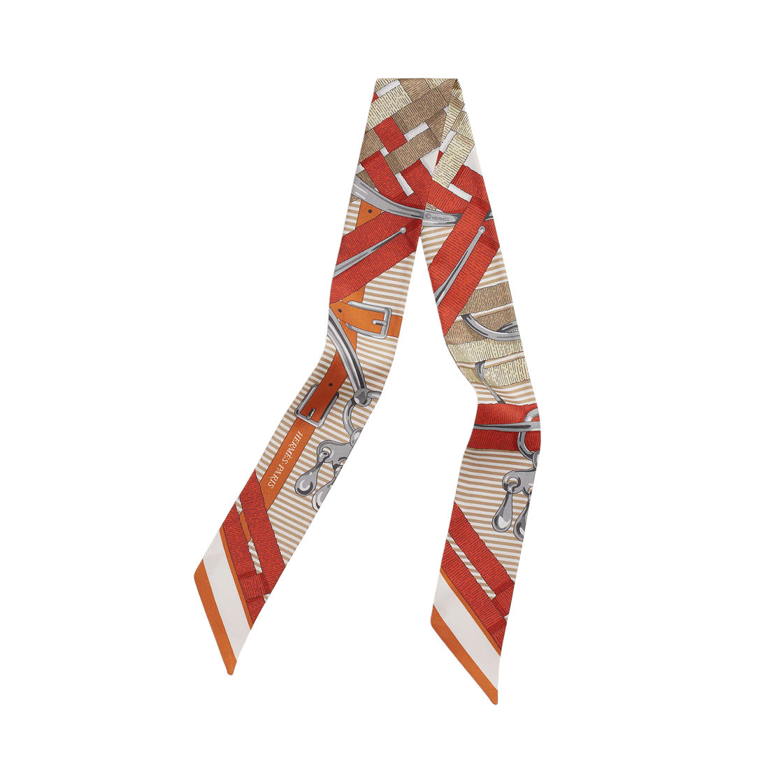 H063419S27 (W) Hermes Mors a Jouets Chemise Twilly Orange Cuit Beige Corail