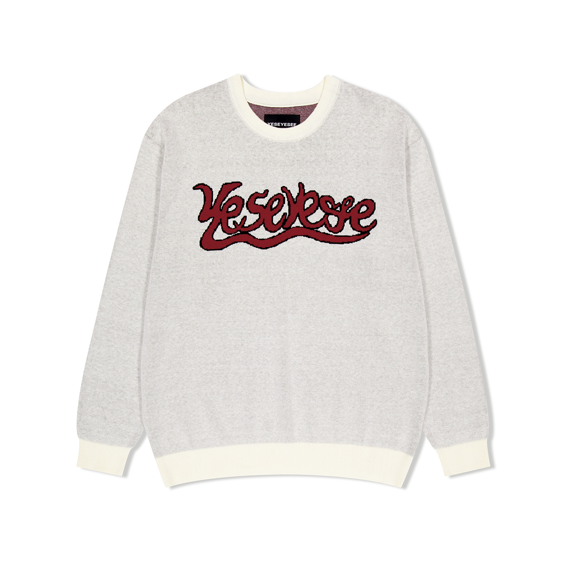 YS251KKNPK01IVO YESEYESEE Snail Logo Long Sleeve Knit Pullover Ivory