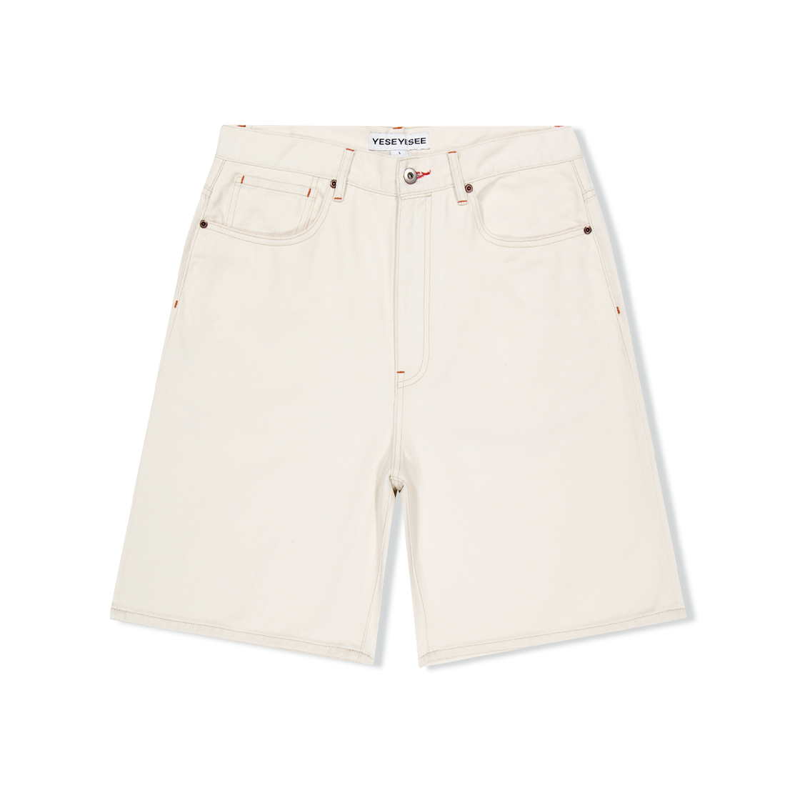 YS250DSO5S01CRE YESEYESEE Basal 5 Pockets Denim Shorts Cream
