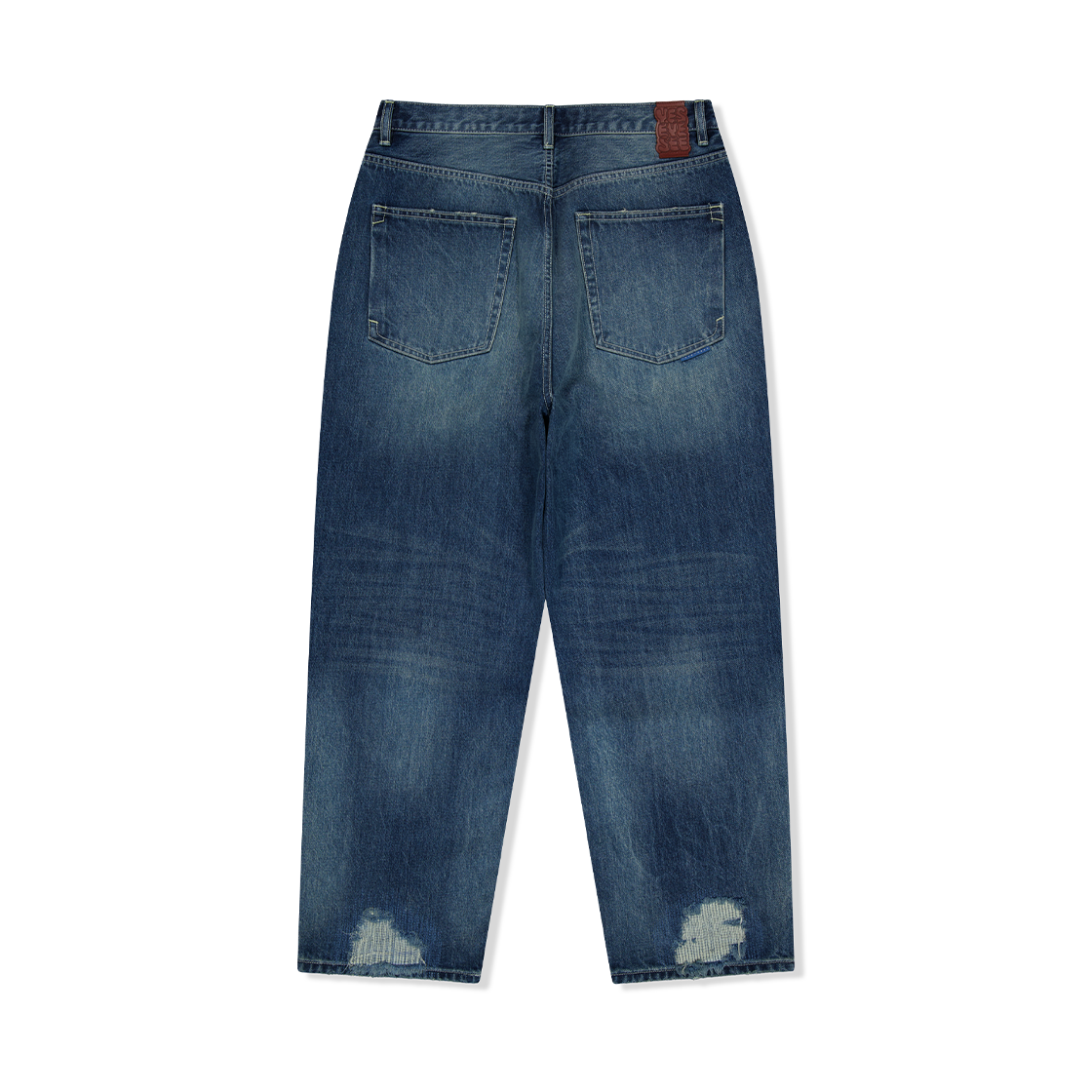 예스아이씨 디스트레스드 5포켓 데님 팬츠 미디엄 인디고(YESEYESEE Distressed 5 Pockets 
Denim Pants Medium Indigo) - 2