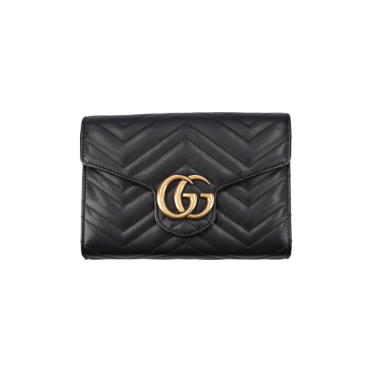 ITVRFVVNQJTM Gucci GG Marmont Matelasse Mini Chain Bag Black