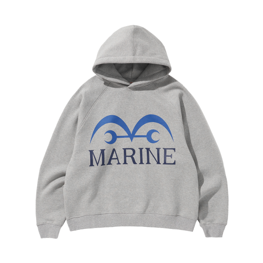 TRA2THU104MDM True Religion x One Piece  Marine H.Q Hoodie Melange Grey