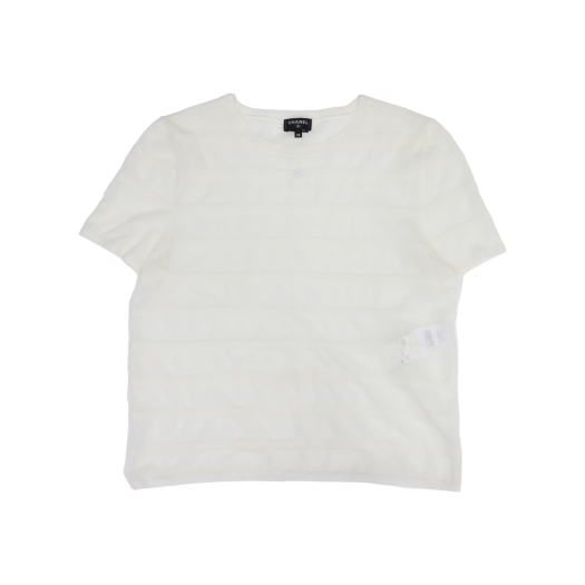 ITNJRM7CU9R3 Chanel SeeThrough TShirt White