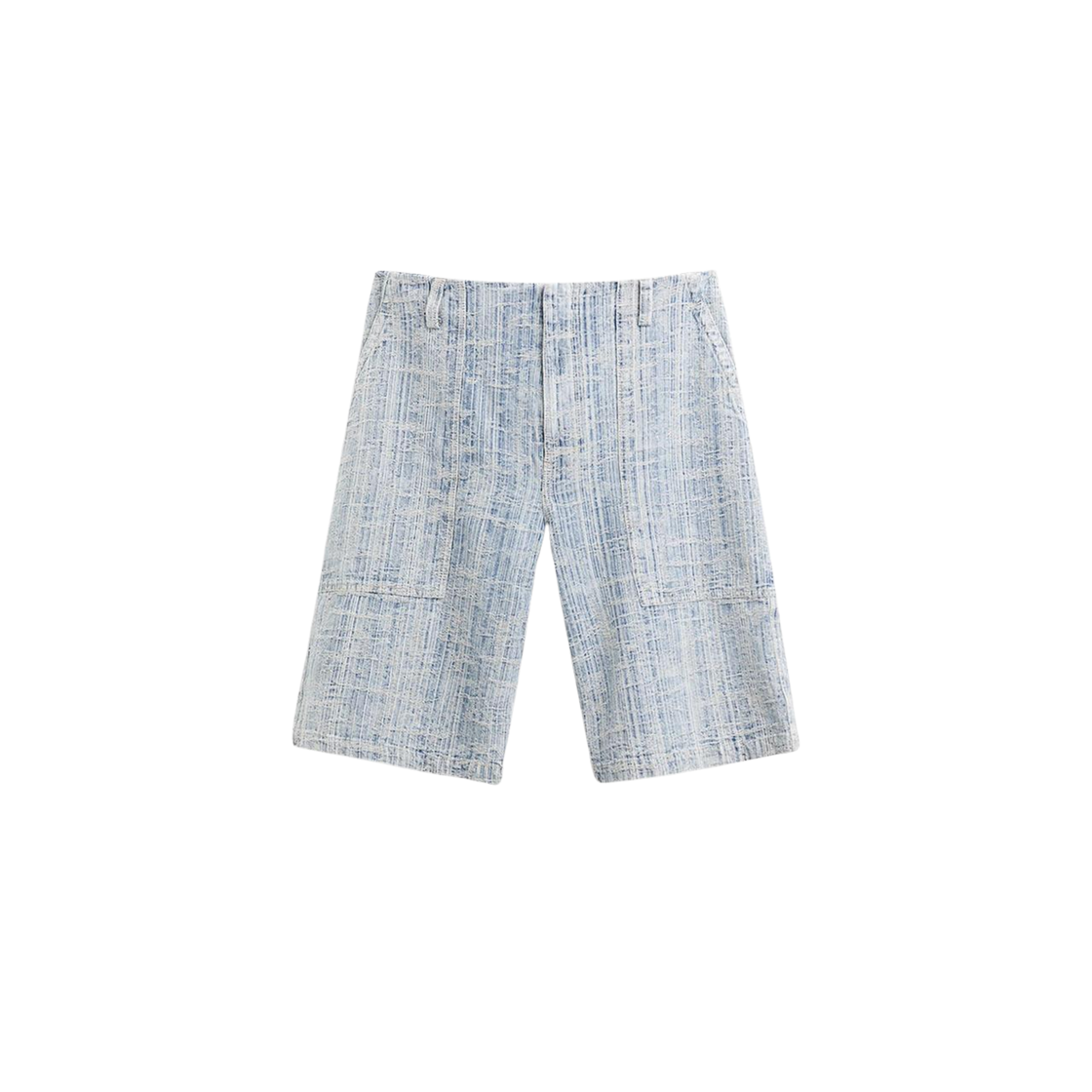 2328/312/406 Zara Jacquard Denim Bermuda Shorts Light Blue