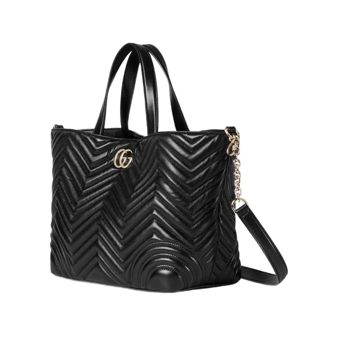 구찌 GG 마몽 미디움 토트백 블랙(Gucci GG Marmont Medium Tote Bag Black) - 2