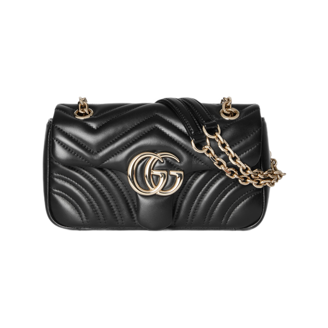 837280-AAE38-1000 Gucci GG Marmont Small Shoulder Bag Black