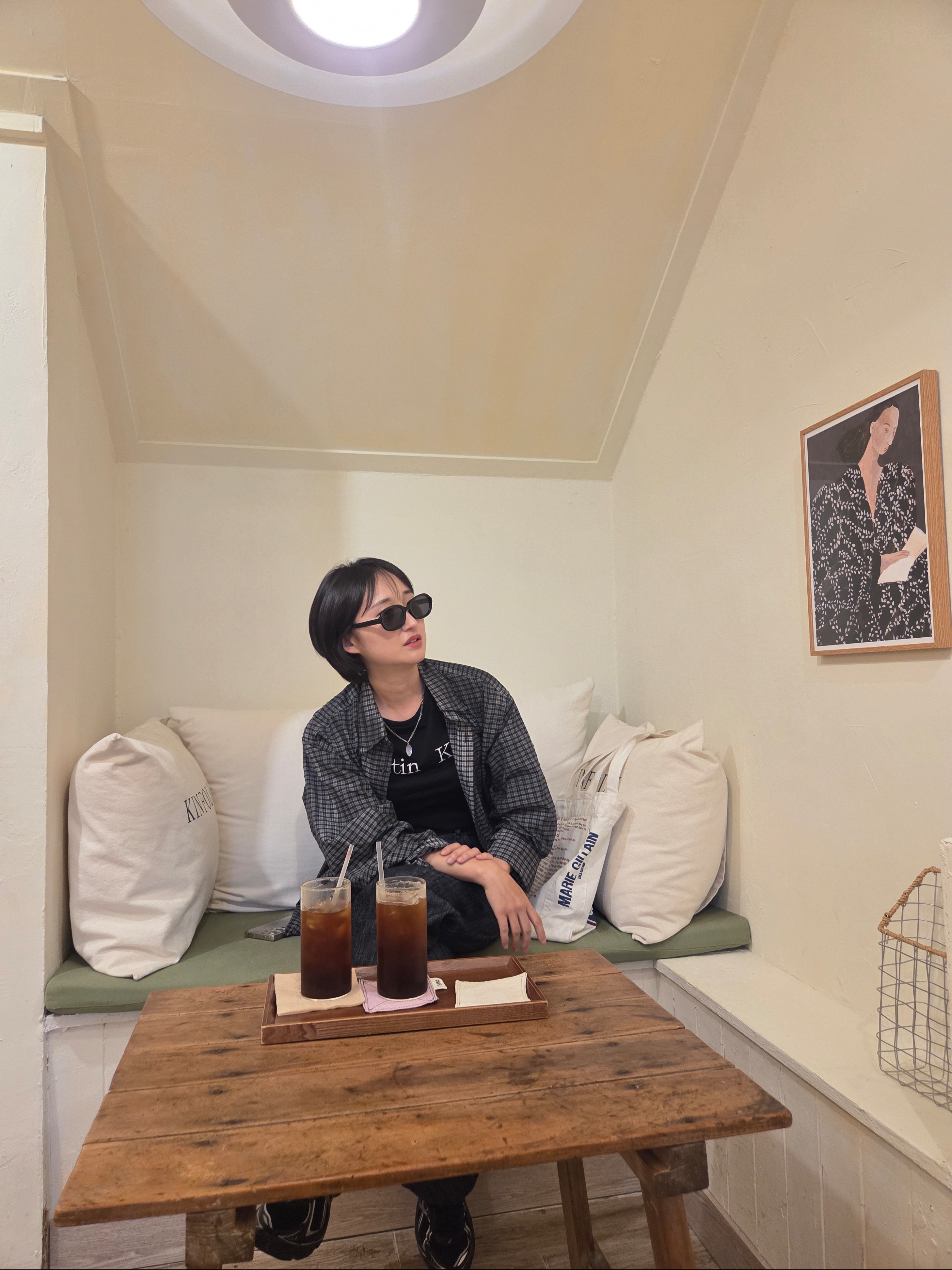 NOMANUAL Overdyed Check Shirt Charcoal, Hono Report Leaf Bracelet 착용 스타일 - 4