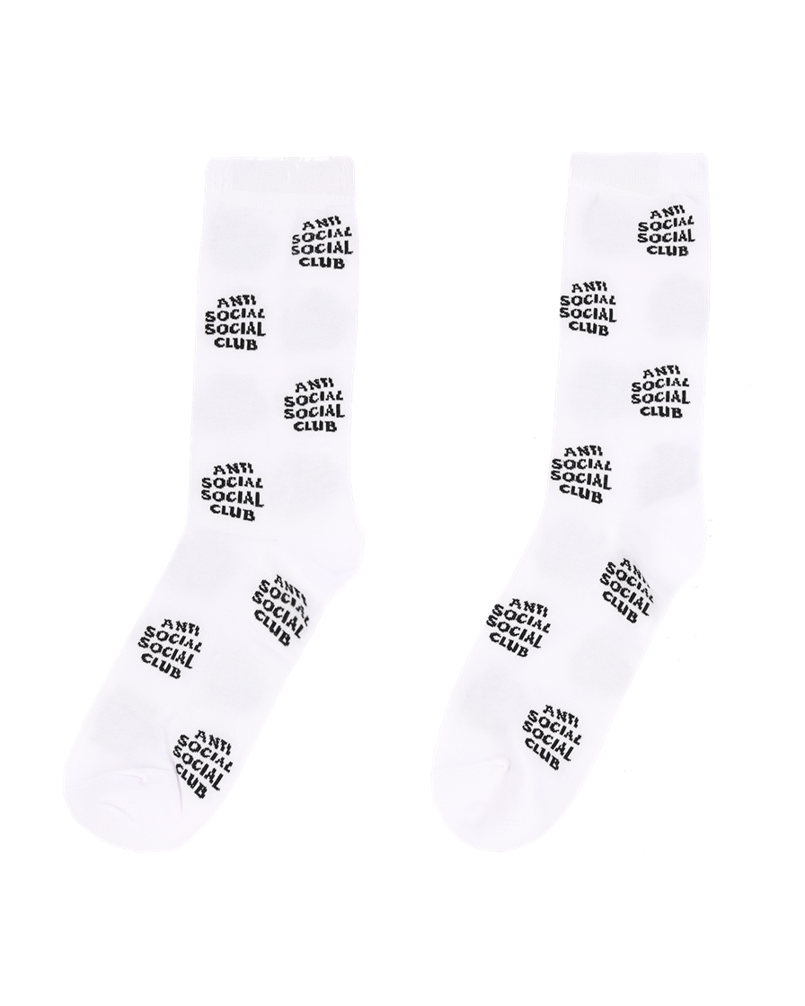 TI25C2502431 Anti Social Social Club Logo Pattern Socks White