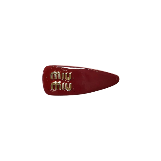 5IF092-069-F0D27 (W) Miu Miu Patent Leather Hair Clip Burgundy
