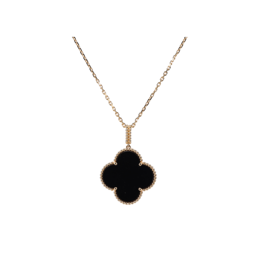 ITNO49DCMBFG [B등급] Van Cleef & Arpels Vintage Magic Alhambra Long Necklace 18K Yellow Gold Onyx