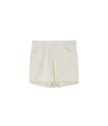 TA12402 TANNAT  T/T Lace trimming shorts - Ivory
