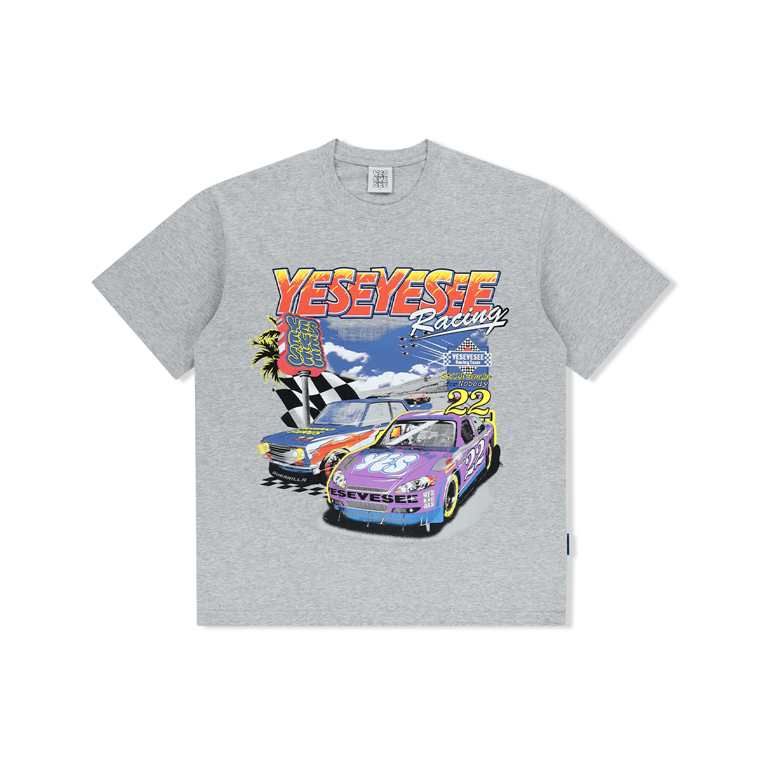 예스아이씨 레이싱 티 그레이(YESEYESEE Racing Tee Grey)