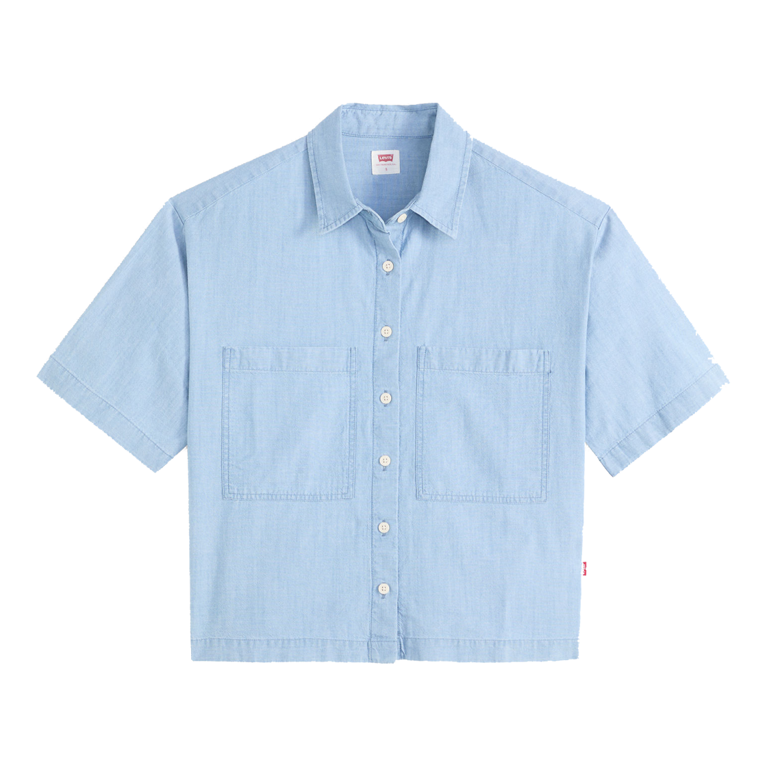 003QI-0000 Levi's Women Harlie Short Sleeve Cropped Shirt Blue