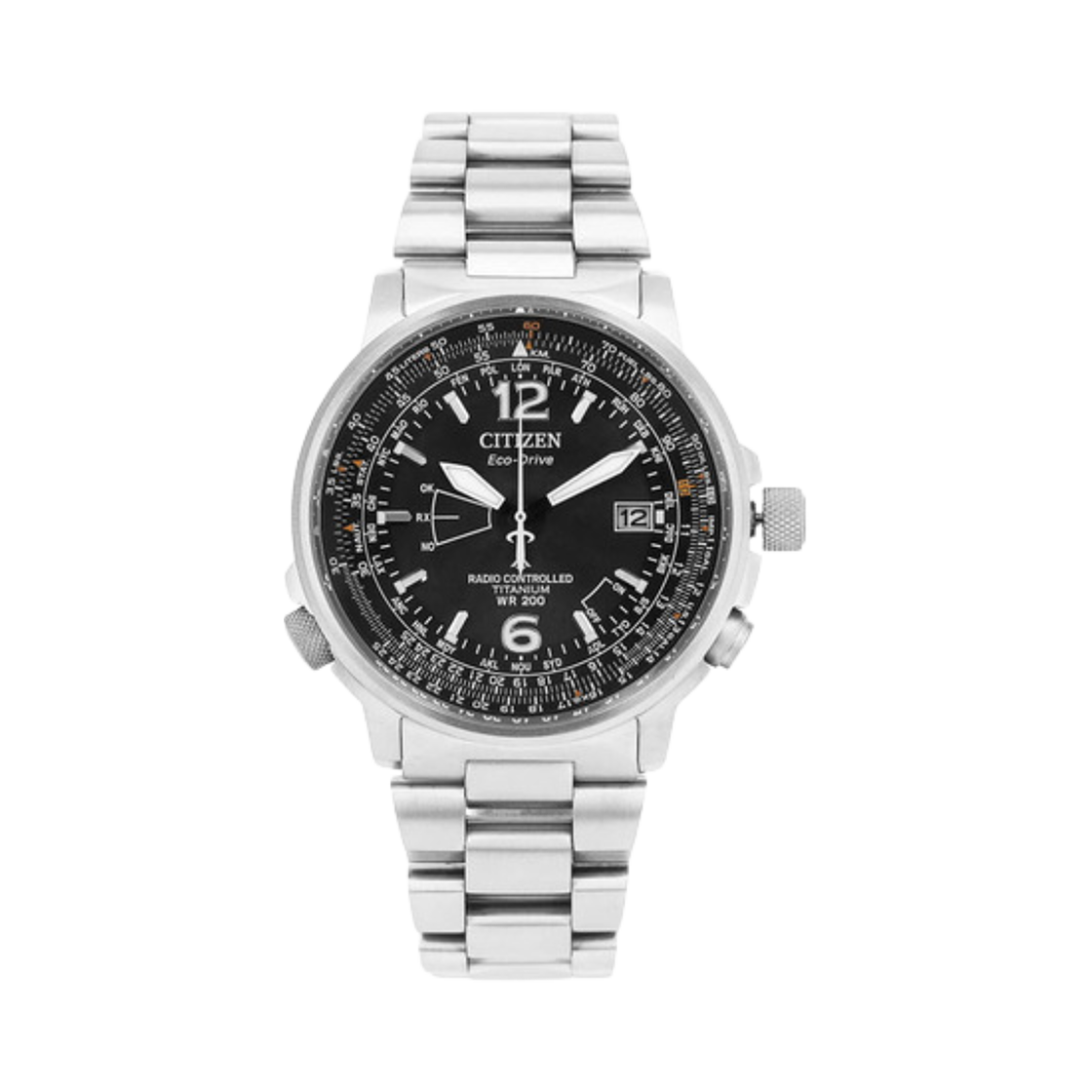 CB0230-81E Citizen Super Titanium Chronograph 43mm Stainless Steel Black Silver