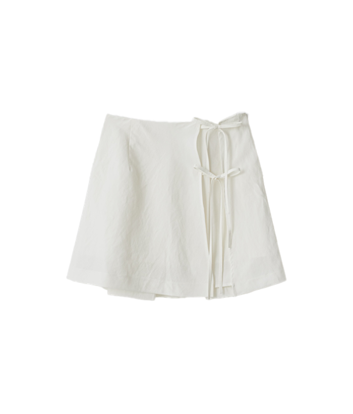 TA12412 TANNAT T/T Linen wrap skirt - Ivory