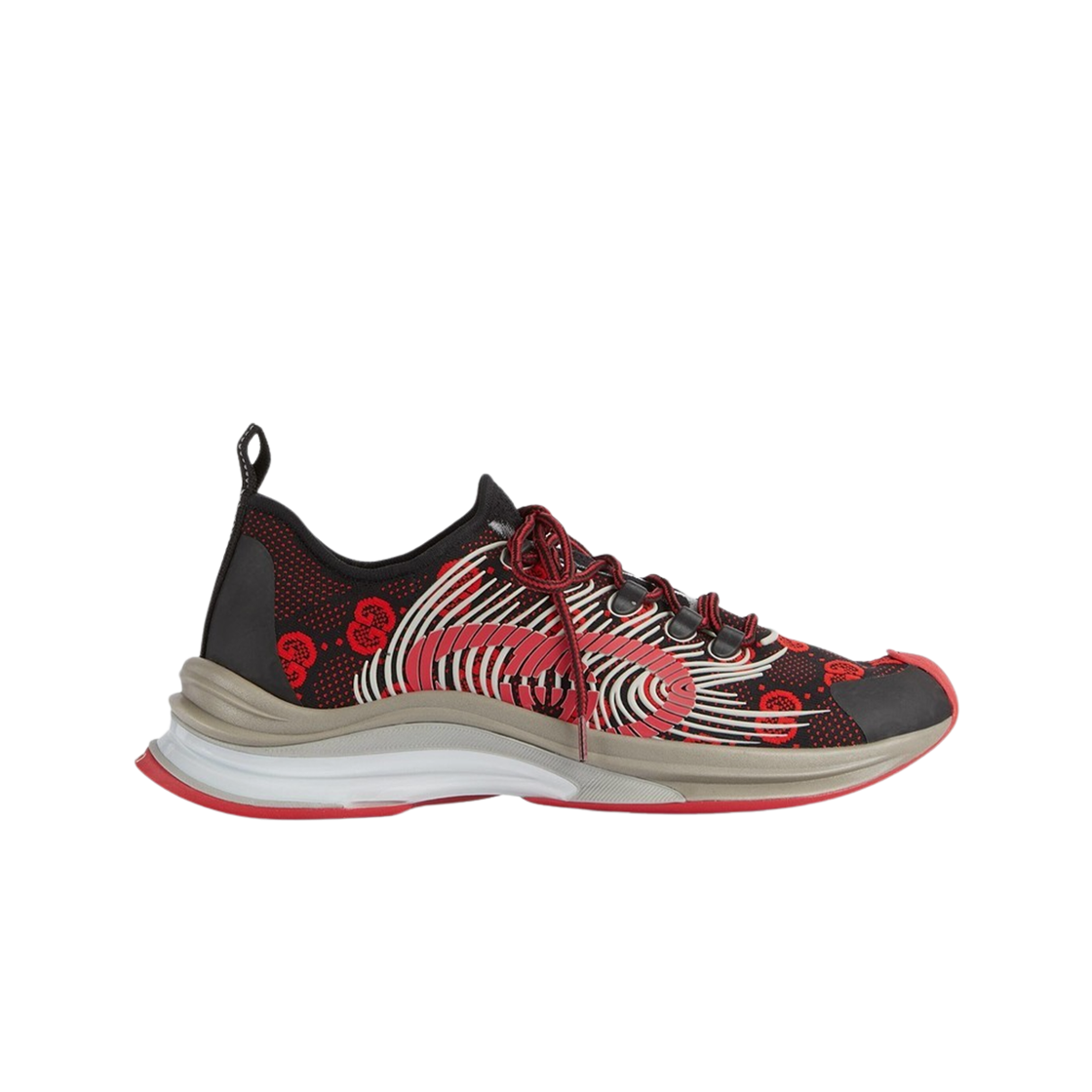구찌 니트 런 스니커즈 블랙 레드(Gucci Knit Run Sneakers Black Red) - 1
