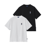 Yale [2PACK] Embroidery Dan Short Sleeve T-Shirt White/Black