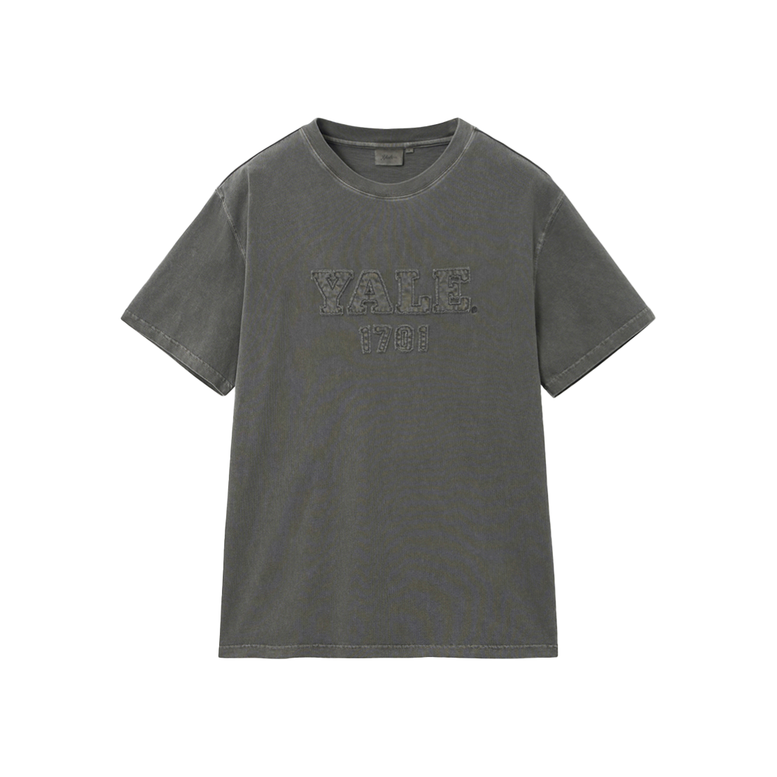 예일 피그먼트 아플리케 티셔츠_차콜(Yale Pigment Applique T-Shirt Charcoal)