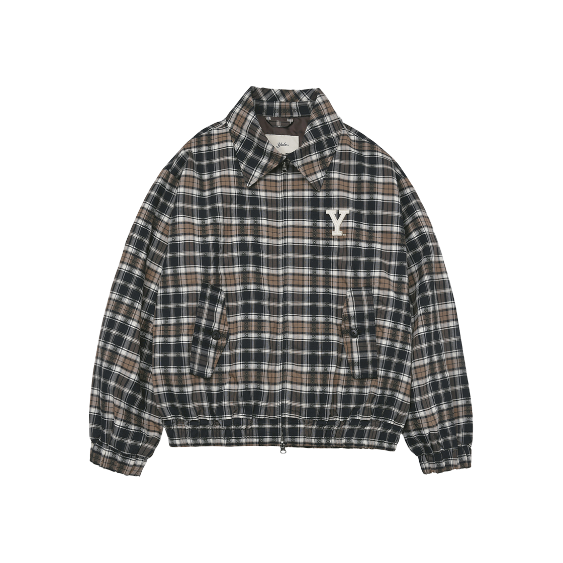 예일 [2-WAY] Y로고 체크 블루종_블랙(Yale [2-WAY] Y Logo Check Blouson Black)
