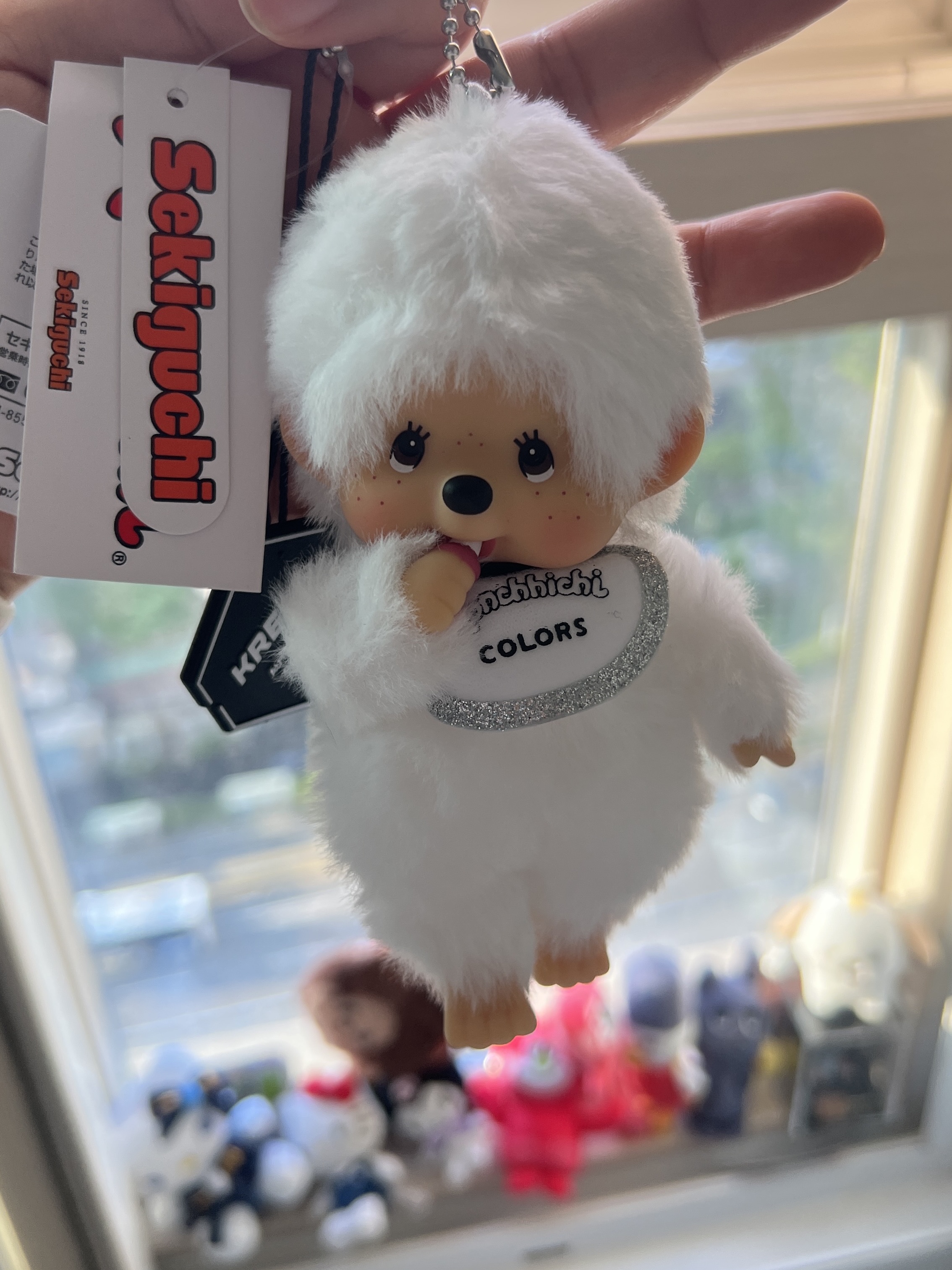 Monchhichi Colors Key Chain White 착용 스타일