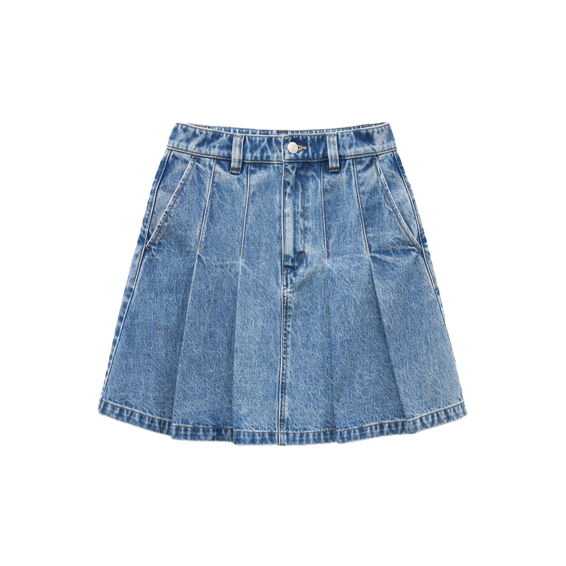 YFS1DK202ALB Yale Denim Pleated Skirt Light Blue