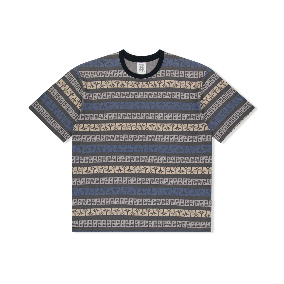 YS251TTSST15CHA YESEYESEE Y.E.S Palm Jacquard Tee Charcoal