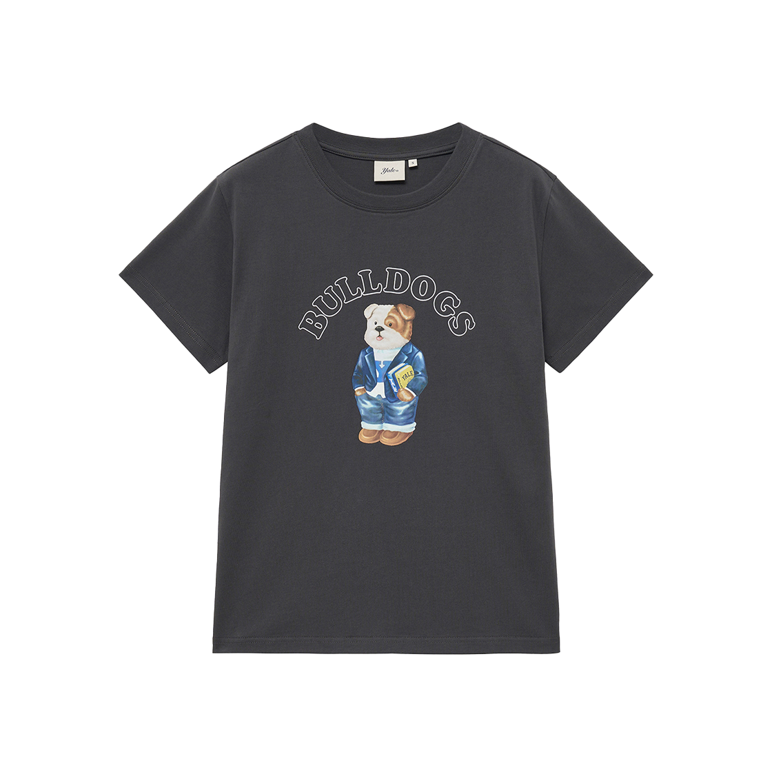 예일 우먼즈 프레피 불독스 반팔티셔츠_차콜(Yale Women's Preppy Bulldogs Short Sleeve Charcoal)