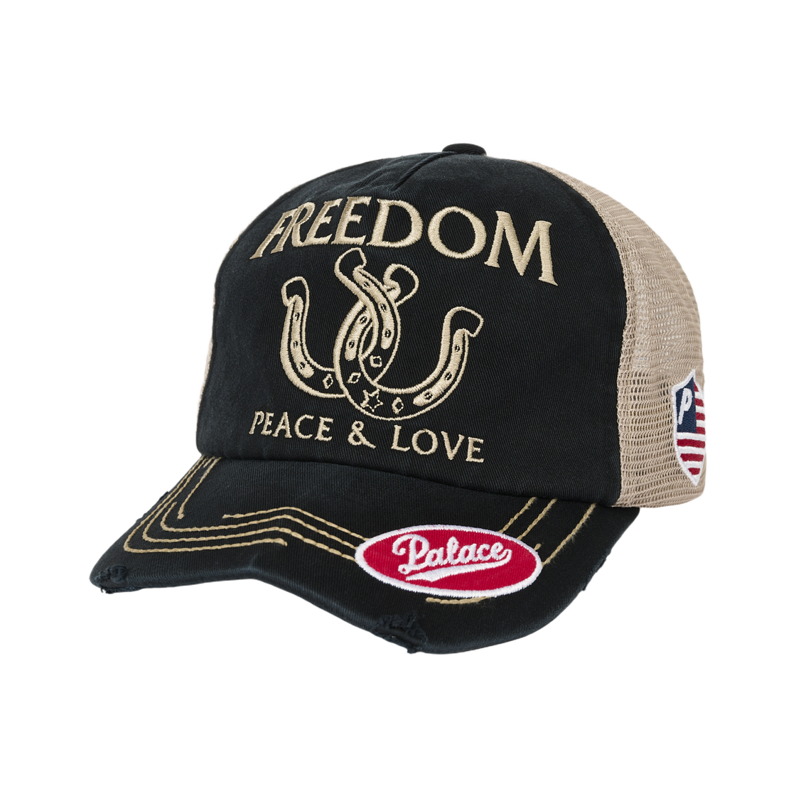 팔라스 프리덤 디스트레스드 트러커 블랙 - 25FW(Palace Freedom Distressed Trucker Black - 25FW)