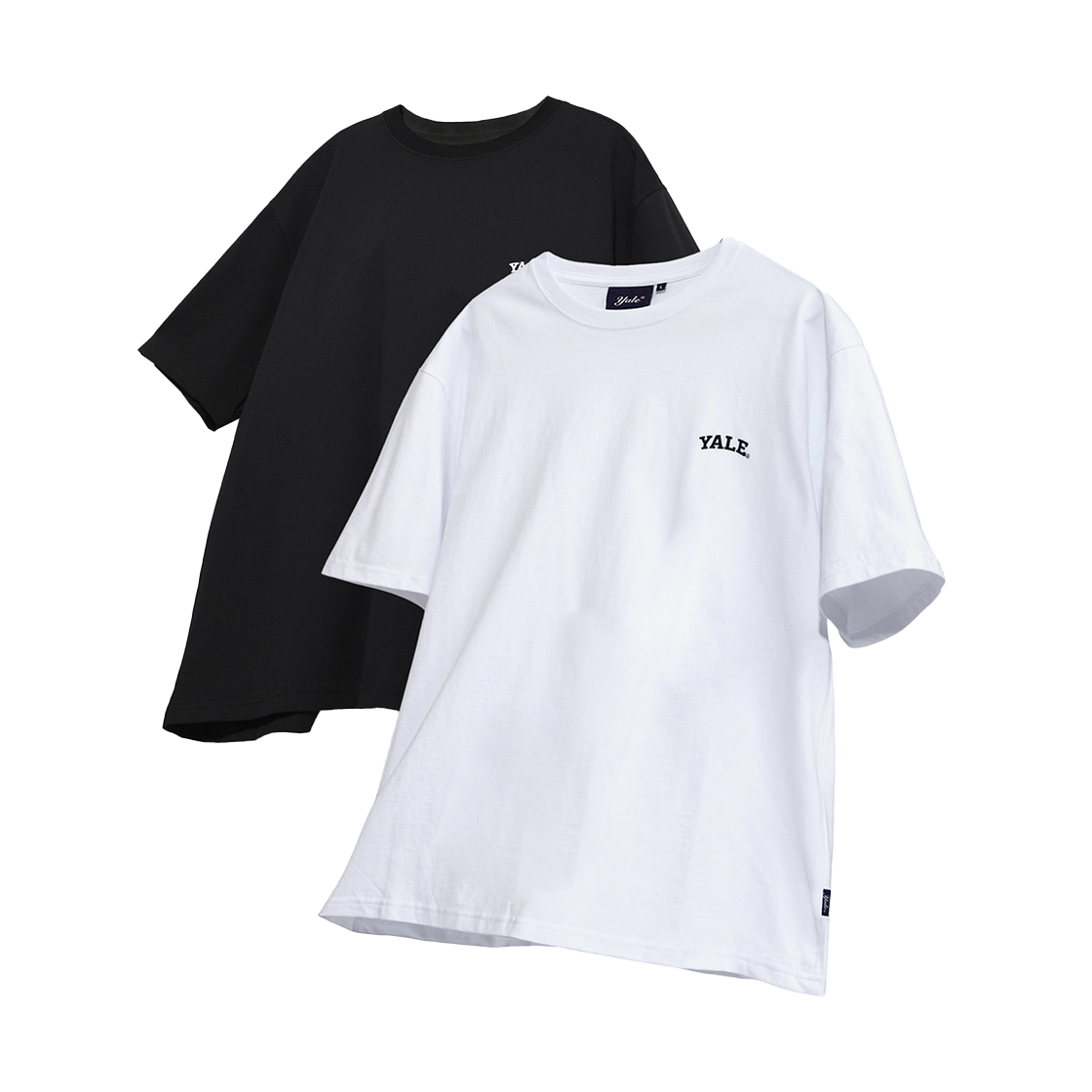 예일 [16수 코마사] 2PACK 스몰아치 반팔티셔츠 화이트/블랙(Yale [16'S CM] 2PACK Small Arch Short Sleeve T-Shirt White/Black)