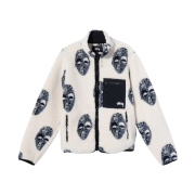 Stussy Mask Jacquard Sherpa Fleece Jacket Natural