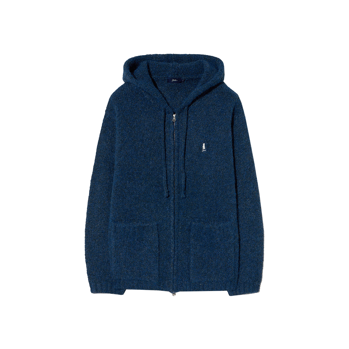 예일 헤어리 오너먼트 니트 후드 집업_네이비(Yale Hair Ornament Knit Hooded Zip-Up Navy) - 1