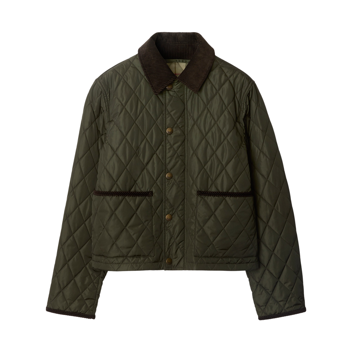 8105099 (W) Burberry Cropped Quilted Nylon Jacket Shale Brush