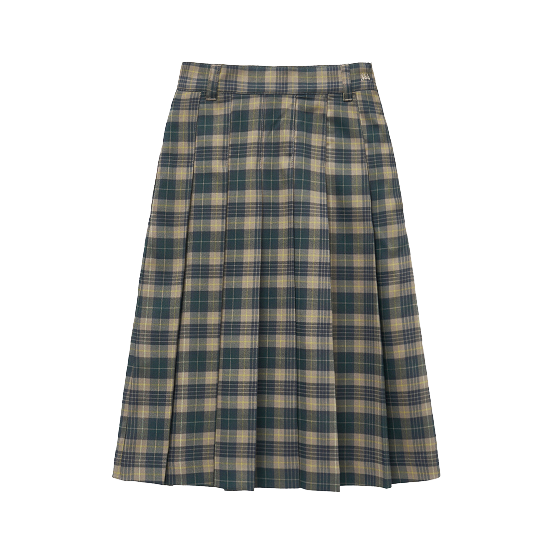 YFS1SK202ABE Yale Check Pleated Skirt Beige