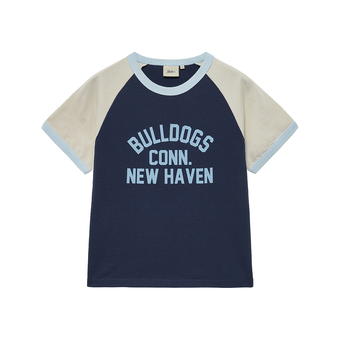 예일 우먼즈 불독스 래글런 링거 티셔츠_네이비(Yale Women's Bulldogs Raglan Ringer T-Shirt Navy) - 1