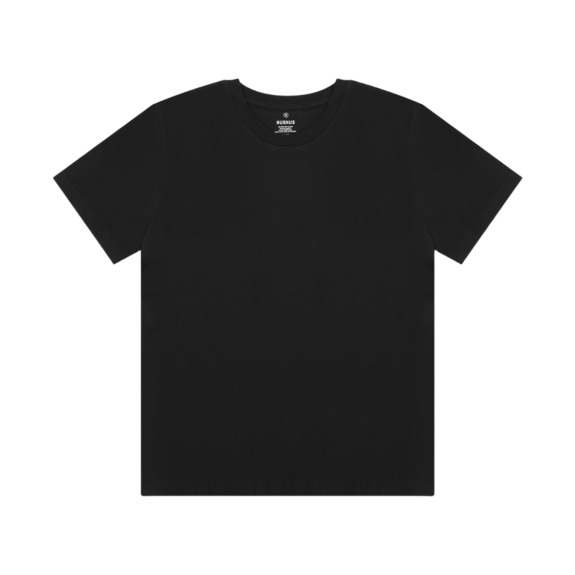 (W) 누스누스 베이직 라운드 넥 티셔츠 블랙((W) Nusnus Basic Round Neck T-Shirt Black)
